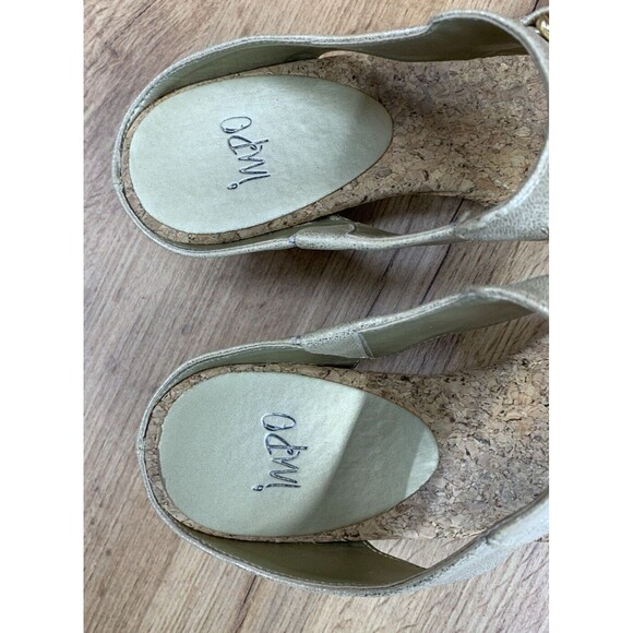 Impo Gwyneth Memory Foam Gold Cork Wedge Slip On Sandals Size 9 M Silver 4405676 - Picture 13 of 14